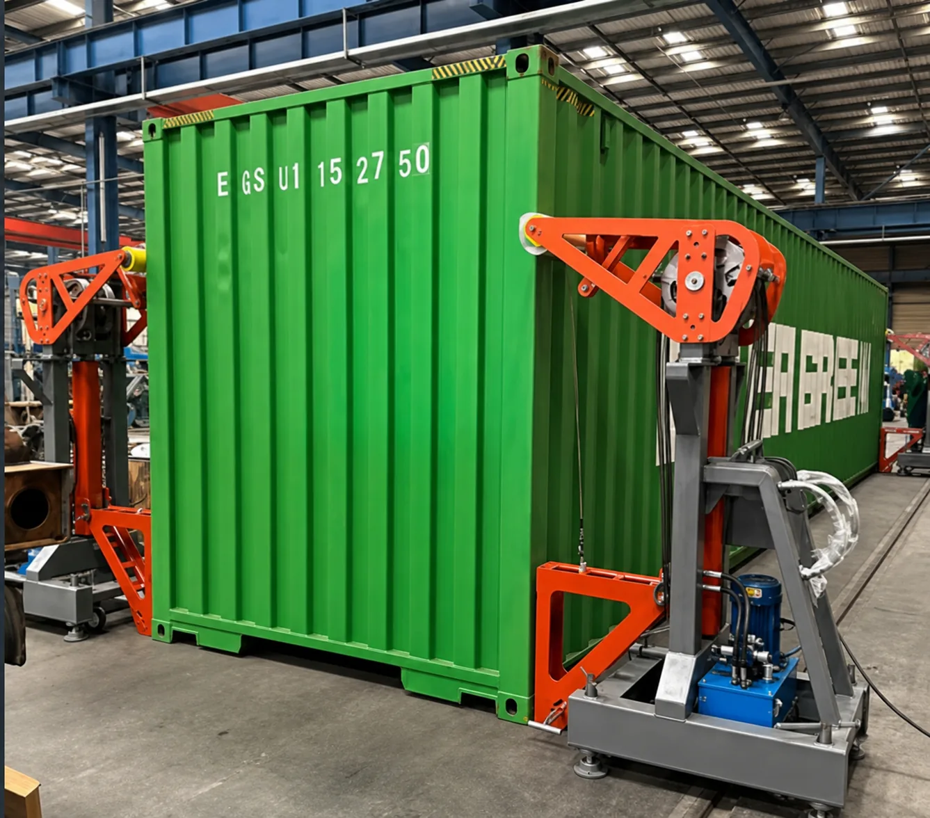 Indoor container lifting arrangement
