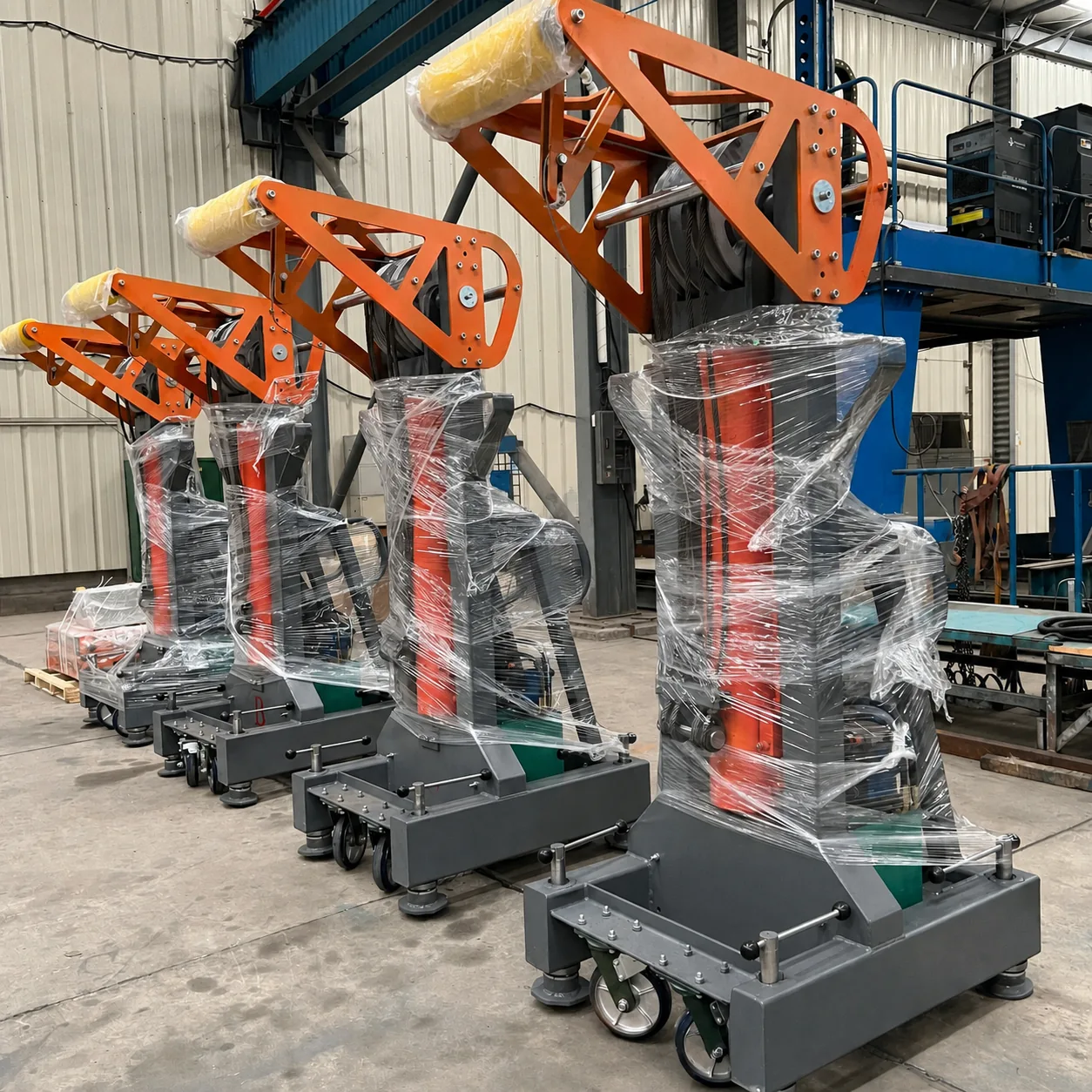 Protected lifting units prepared for packing