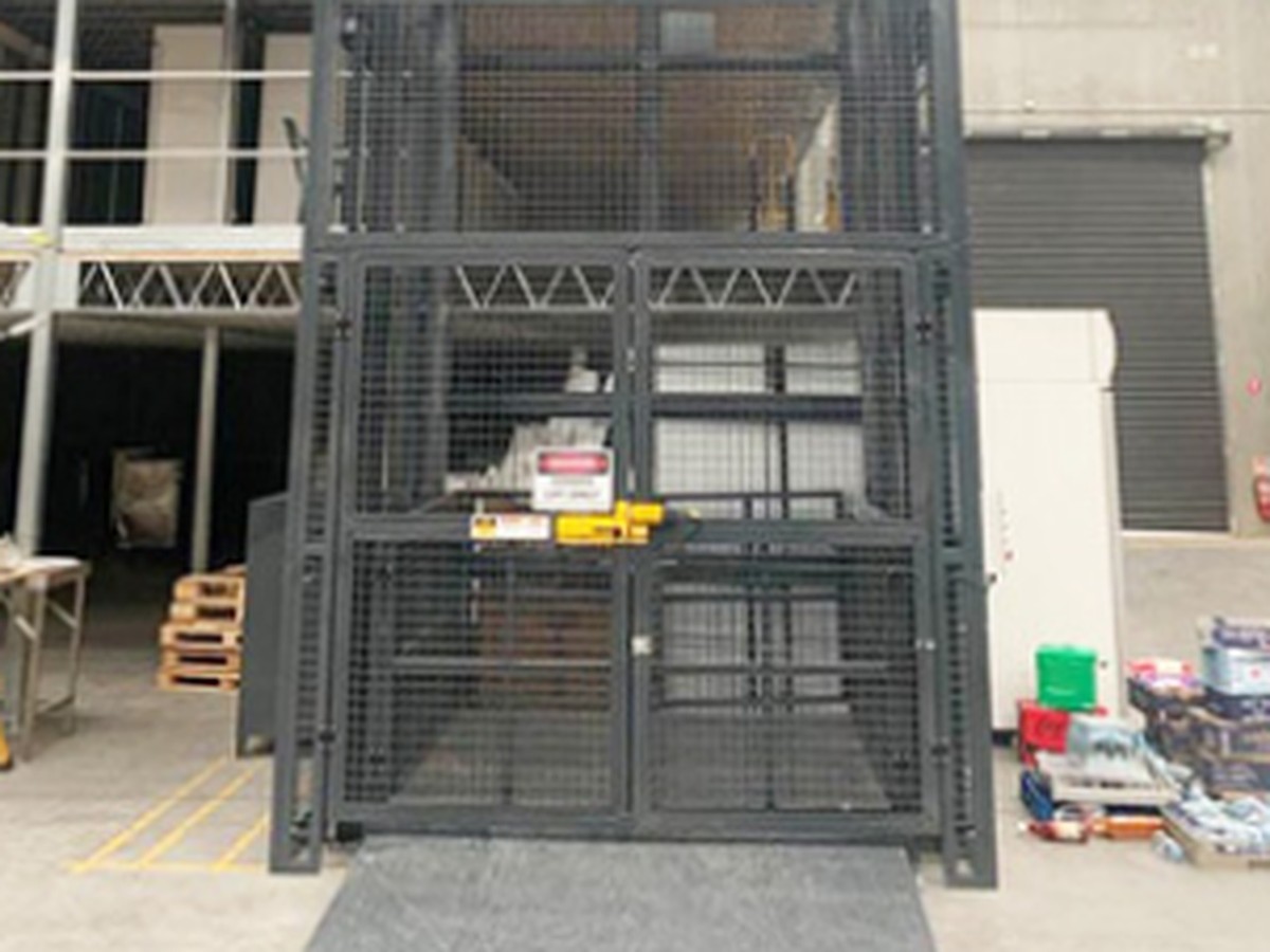 Goods lift door interlock and safety lock option