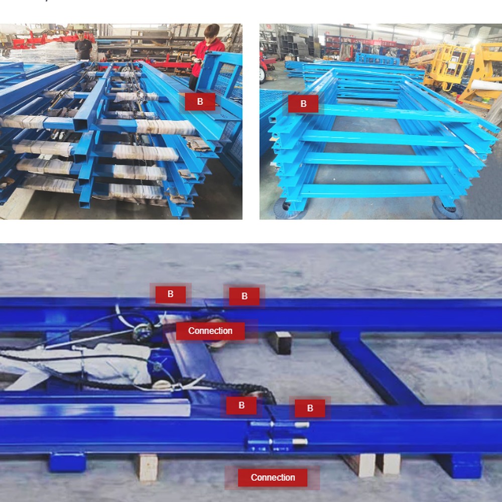 Goods lift guide rail and structure details